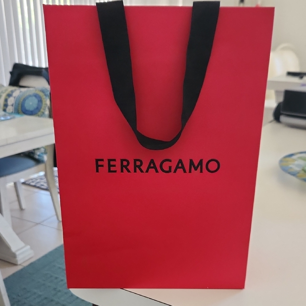 Salvatore Ferragamo Vibrant Red Tote with Black Handles